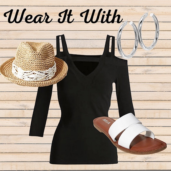 Maurices Black/White Pin Stripe Flared Dress Pants - Picture 3 of 7